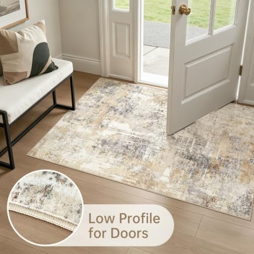 LOONGRUG Runner Rug 2x4 Washable Non-Slip Neutral Modern Abstract Rug - Image 5