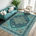 YARNSCAPE 6' x 9' Machine Washable Area Rug, Non-Slip Low-Pile Carpet by YARNSCAPE