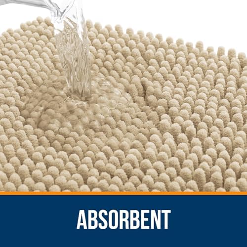 OLANLY Bathroom Runner Rugs 47x17, Extra Soft Absorbent Chenille Bath Rugs - Image 4