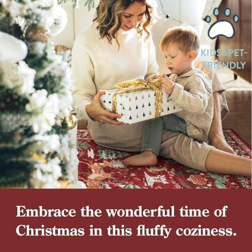 Lahome Christmas Rug for Living Room, 8x10 Soft Large Rug for Bedroom, - Image 3