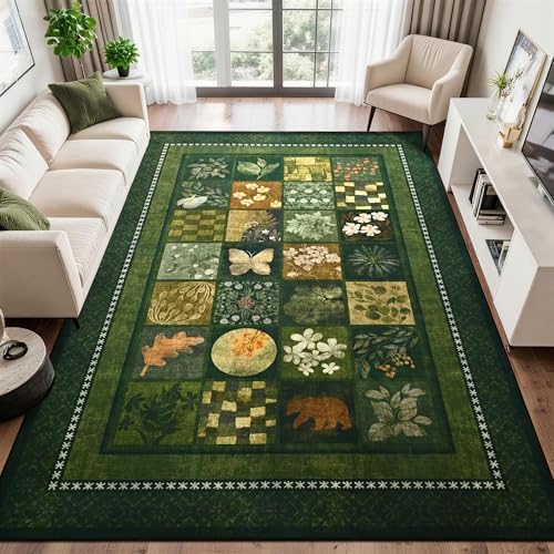 Tepook 8x10 Dark Green Area Rugs - Image 2