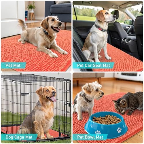 OLANLY Dog Door Mat for Muddy Paws 59x32, Super Absorbent Chenille Mud Mat - Image 7