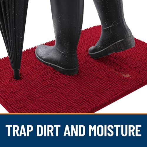 OLANLY Dog Door Mat for Muddy Paws 59x32, Super Absorbent Chenille Mud Mat - Image 2