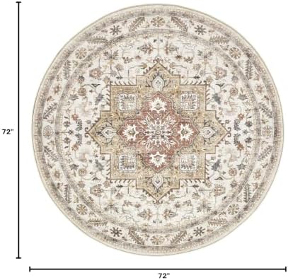 cotiled 6ft Round Living Room Area Rug, Traditional - Image 2