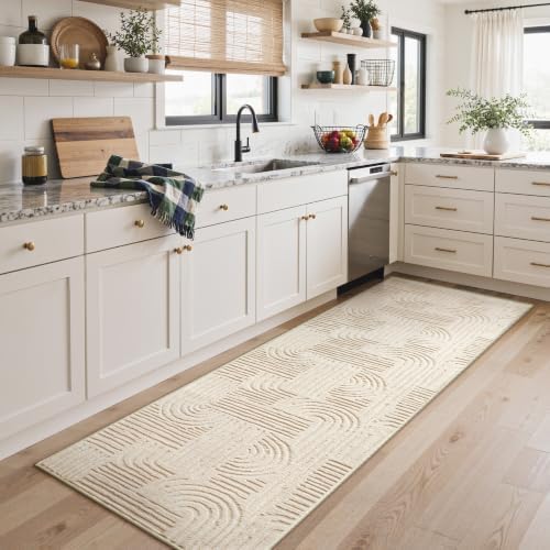 GENIMO Soft 2'6"x8' Runner Rug Non Slip Hallway, Washable 3D High Low Pile - Image 4