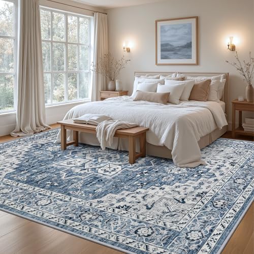 8x10 Area Rugs Living Room: Washable Vintage Rug - Image 4