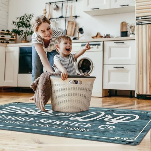 KOZYFLY Laundry Room Rug Runner 24"x60" Non Slip Kitchen Rugs Washable Laundry - Image 3
