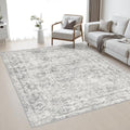 Area Rug Living Room: 4x4 Modern Washable Soft Carpet Black Grey by FXRHLP