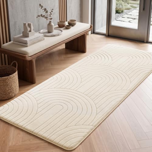 Sour Lemon 2x6 Runner Rug for Hallways Non Slip, Bedroom Modern Rugs White by SourLemon