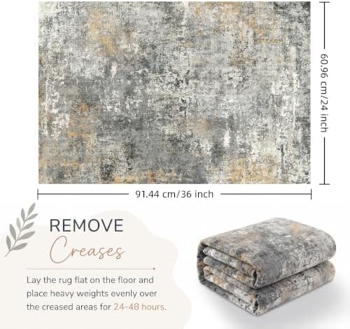 Small Washable Area Rug 2x3, Soft Non Slip Entryway Rug, Abstract Multi - Image 2