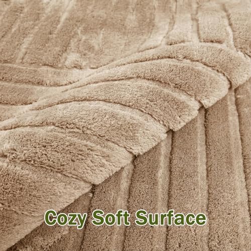 Brown Geometric 5x7 Solid Area Rug, Washable - Image 5