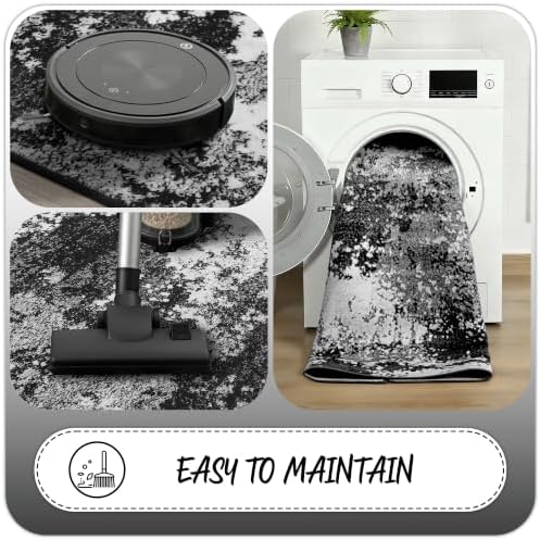 Black Washable Rug 5x7 Area Rugs - Image 6