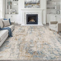 LOONGRUG 9x12 Area Rug Washable Neutral Modern Living Room Rug Blue Brown by LOONGRUG