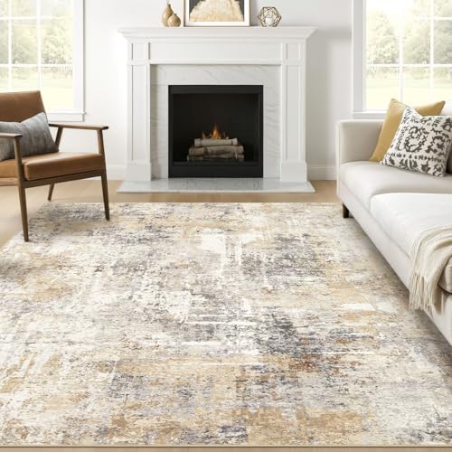 LOONGRUG Square Rug 10x10 Washable Large Neutral Modern Abstract Rug by LOONGRUG