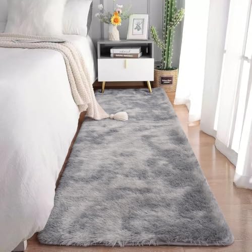 2x6 Light Grey Fluffy Runner Rug - Image 4