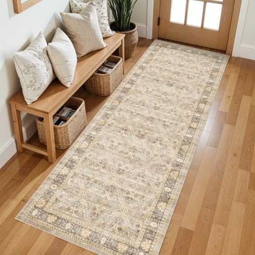 Puino 2x6 Hallway Runner Rug: Washable Non-Slip Boho Kitchen Floor Mat - Image 3