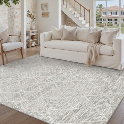 HUGEAR 5x7 Area Rug Grey Washable Rugs by HUGEAR