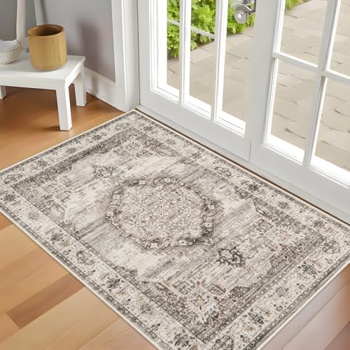 Washable Area Rugs 2x3 Entryway: Soft Ultra Thin Low Pile Mat Machine Washable - Image 2