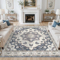 Washable 7x7 Square Area Rug: 7ft Square Living Room Dining Room Carpet Soft by HYHAOYUNLAI