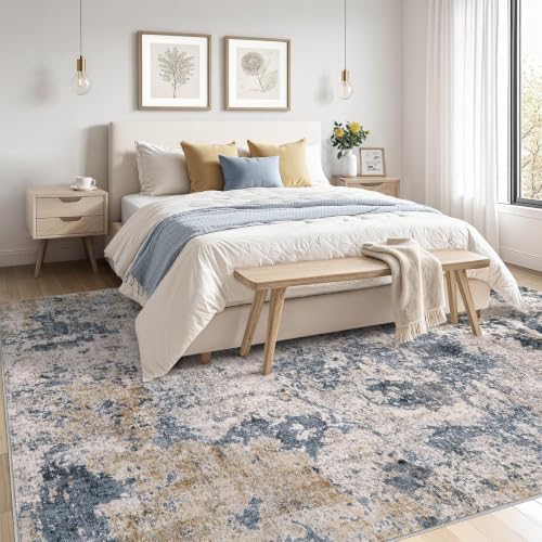 9x12 Area Rug Living Room Abstract Washable Rugs - Image 2