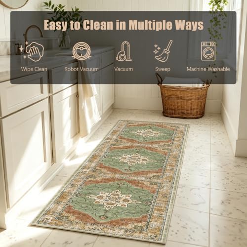YARNSCAPE 2'6" x 8' Machine Washable Runner Rug, Non-Slip Low-Pile Carpet - Image 7