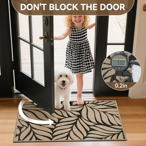 Door Mat Indoor Outside Entrance Dirt Resistant Brown 17"x30" - Image 4