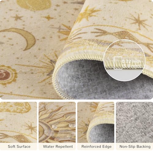 Vacuum-Friendly, Round 4ft Washable Area Rug - Image 3