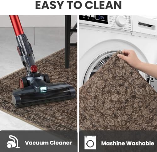 SIILOOM 5x7 Washable Area Rug, Non Slip Indoor Mat - Image 5