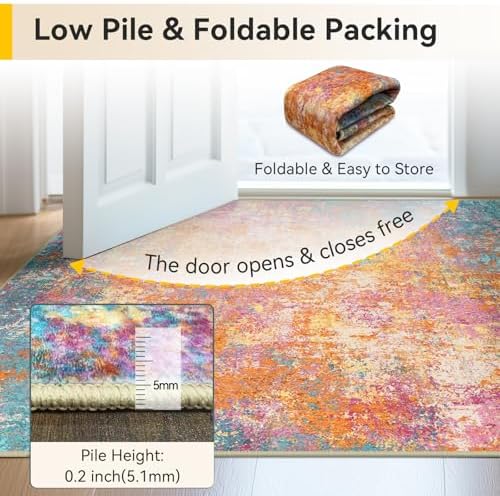 RELEANY Washable Square 8'x8' Area Rug - Image 4