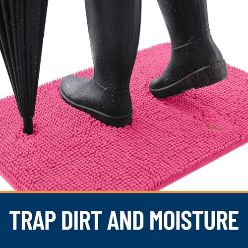 OLANLY Dog Door Mat for Muddy Paws 36x24, Super Absorbent Chenille Mud Mat - Image 2