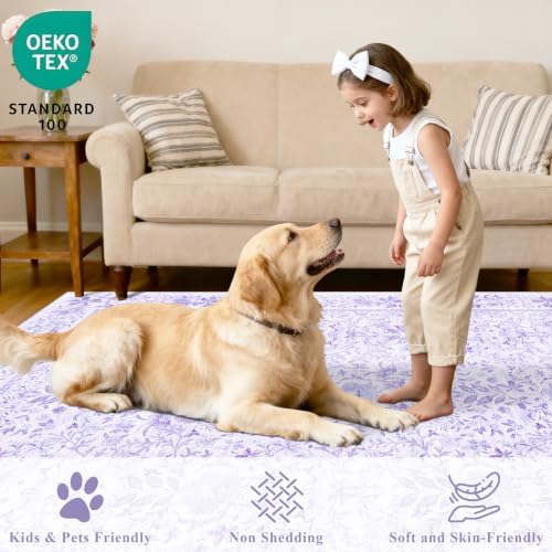 DUKINO 2.6x8 Runner Rug, Washable Vintage Floral Kitchen Rug - Image 4