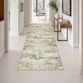 3x8 Washable Runner Rug：Modern Abstract Soft Carpet Ash Brown by FXRHLP