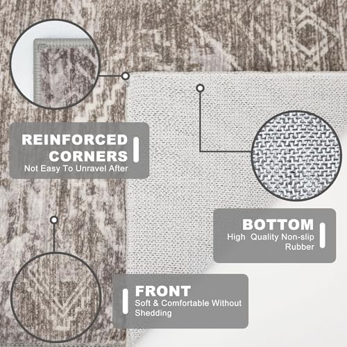 KILOCOCO Entryway Rug 2x3 Washable Rug Door Mat Indoor, Mauve Taupe - Image 5