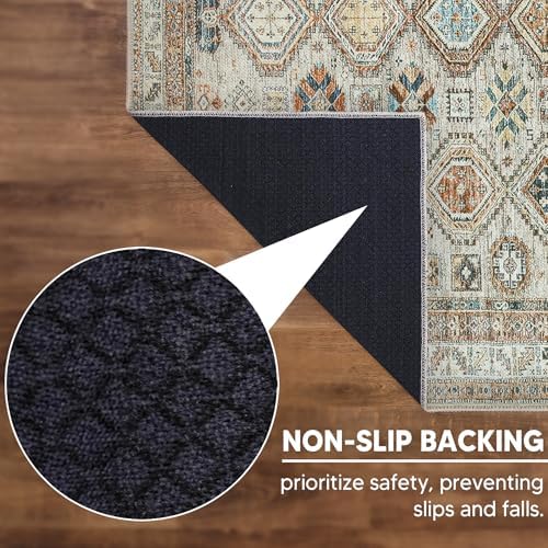 Keen Home Design Vintage Washable Entryway Rug, Non-Slip Low Pile - Image 5