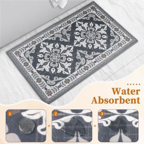 3 Piece Kitchen Rugs Set, Non Slip Washable Floor Mats - Image 4