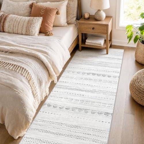Nakagishi Runner Rug Kitchen Washable Rugs: 3x8 Non-Slip Boho Soft Modern Stain - Image 2