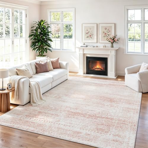 Pink Washable Rugs 9x12 Area Rugs by Srugn