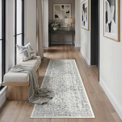 PureCozy Black Runner Rug 2x4 Vintage Floral by PureCozy