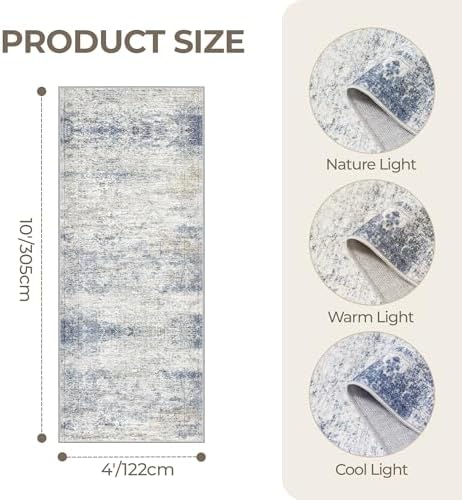 4x10 Runner Rug Non Slip, Washable Hallway Runner Rug - Image 2