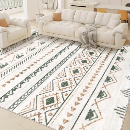 Area Rug for Living Room 9x12: Large Washable Boho Moroccan Rugs Geometric - Image 4