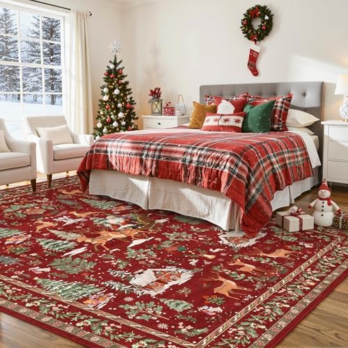 Lahome Christmas Rug for Living Room, 8x10 Soft Large Rug for Bedroom, - Image 7