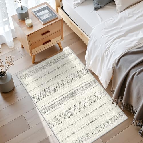 Miukiki 2x3 Entryway Rug Washable Non Slip Moroccan Area Rugs Grey - Image 7