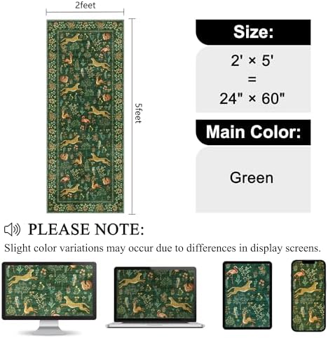 DUKINO 2x5 Rug for Hallway, Washable Animal Runner Rug Non Slip - Image 2
