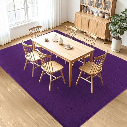 Purple Area Rugs for Living Room Thick Memory Foam Rugs Non-Slip Rug 4x6Ft - Image 6