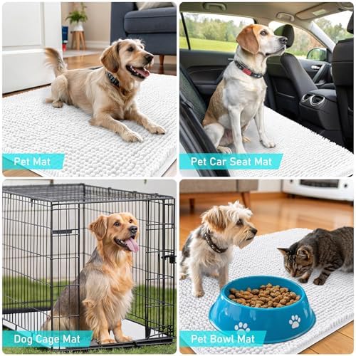 OLANLY Dog Door Mat for Muddy Paws 70x32, Super Absorbent Chenille Mud Mat - Image 7