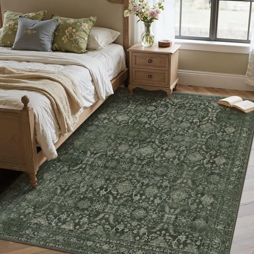 Rugxara Green 4x6 Area Rug Washable Rug - Image 3