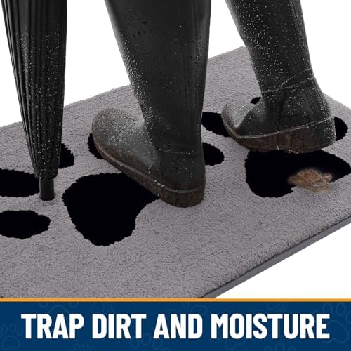 Smiry Dog Door Mat for Muddy Paws, Absorbs Moisture and Dirt, 36x24 Inches - Image 2