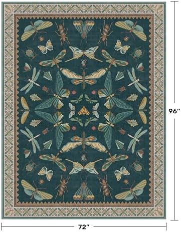 Vintage Teal Area Rugs for Living Room 6x8 - Image 2