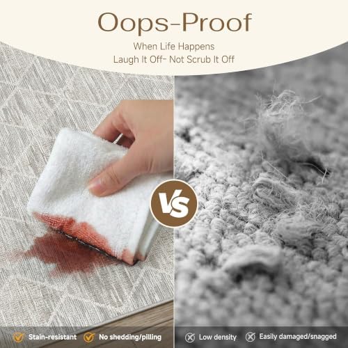 HUGEAR 5x7 Area Rug Grey Washable Rugs - Image 5