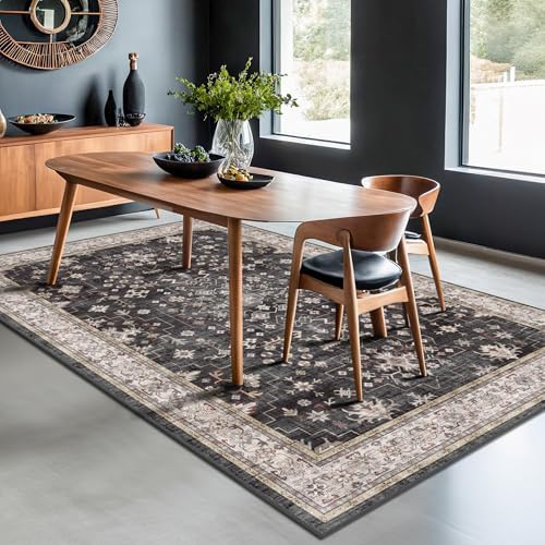 Black Modern Farmhouse 5x8 Area Rug - Image 6
